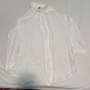 Classic White womens linen Shirt